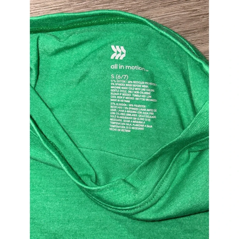 All In Motion Boys Green Heather Short Sleeve‎ Performance T-Shirt Size S 6/7